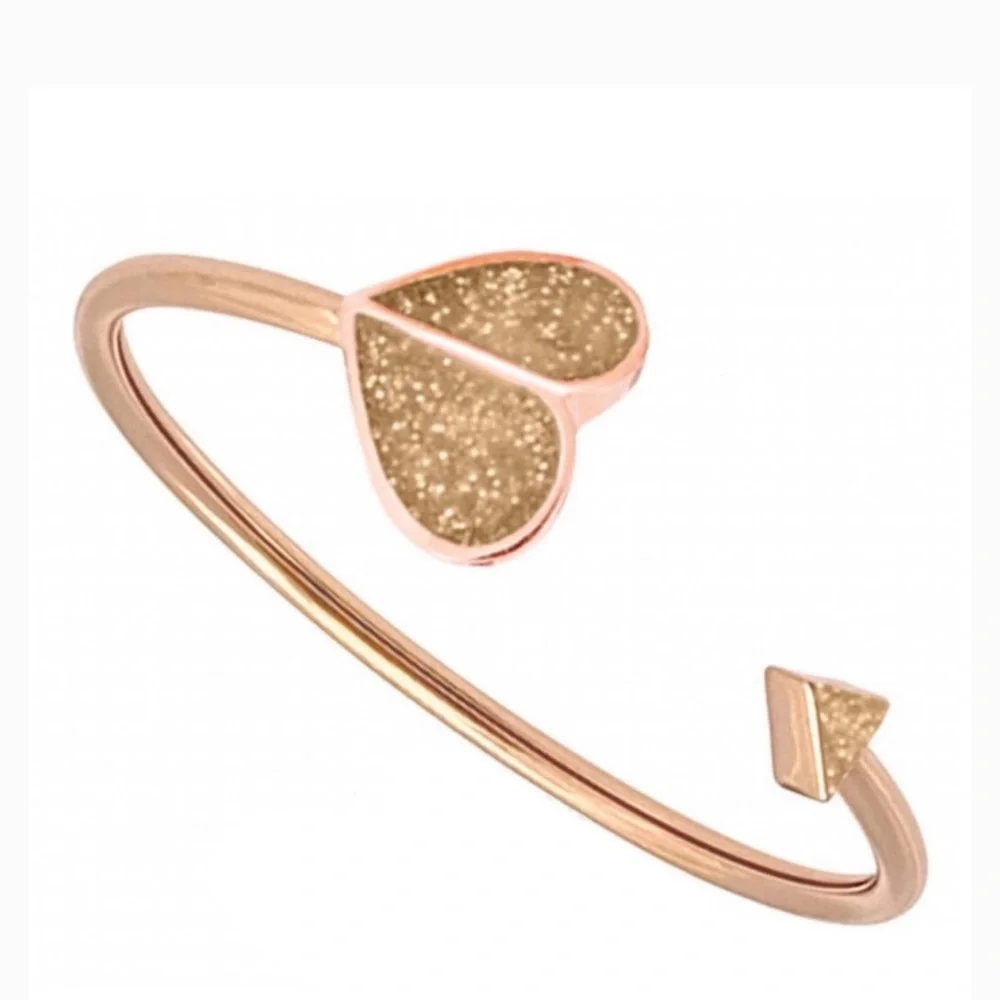 $68 Kate Spade Heritage Heart Metal Spade Flex Bracelet gold